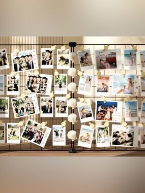 4 pack Black Photo Grid Display Panels with connectors and clips